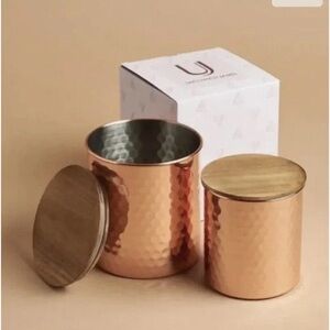 Uncommon James Copper and Wood Canister Set